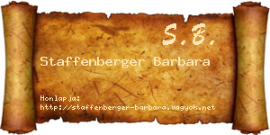 Staffenberger Barbara névjegykártya